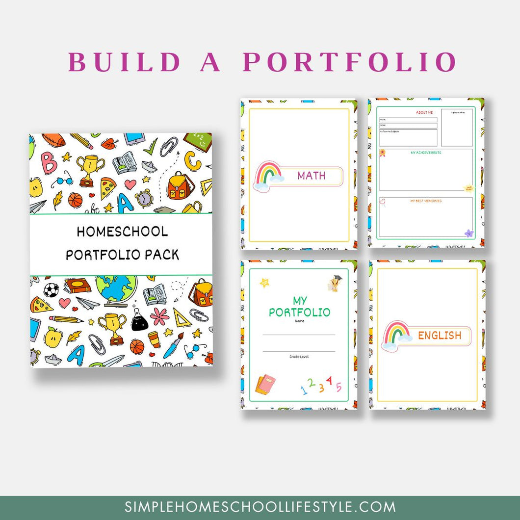 Build-a-Portfolio - Homeschool Year Portfolio Pack – 19 Printable Pages