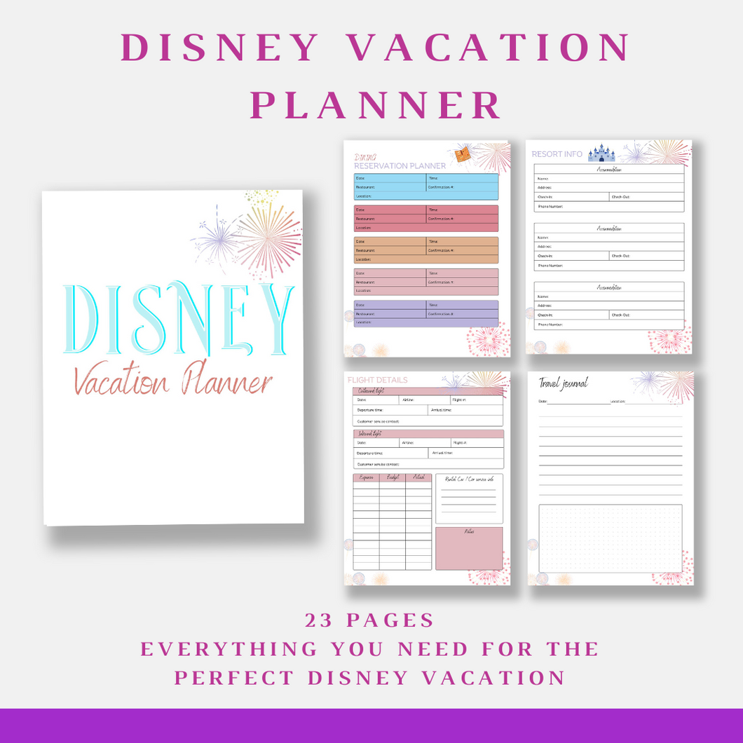 Disney Vacation Planner Bundle - Disney Planning PDF - Walt Disney World