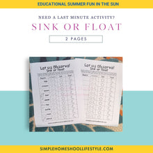 Load image into Gallery viewer, Sink and Float Activity Worksheet | Float or Sink Activity - Preschool
