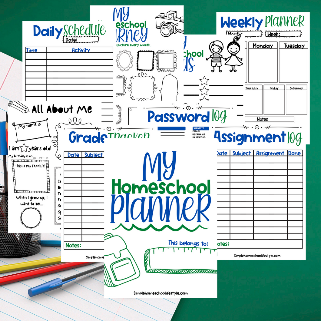 Homeschool Planner for Kids | Printable Kid-Friendly Homeschool Planning